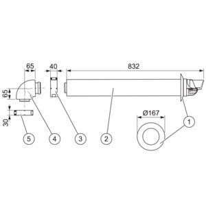 Vaillant Standard Horizontal Flue Kit - 0020219517 2 Vaillant Standard Horizontal Flue Kit - 0020219517 - Image 2