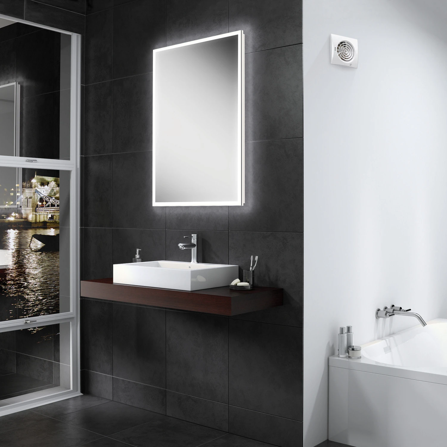 HiB Globe 50 LED Bathroom Mirror 2 HiB Globe 50 LED Bathroom Mirror - Image 2