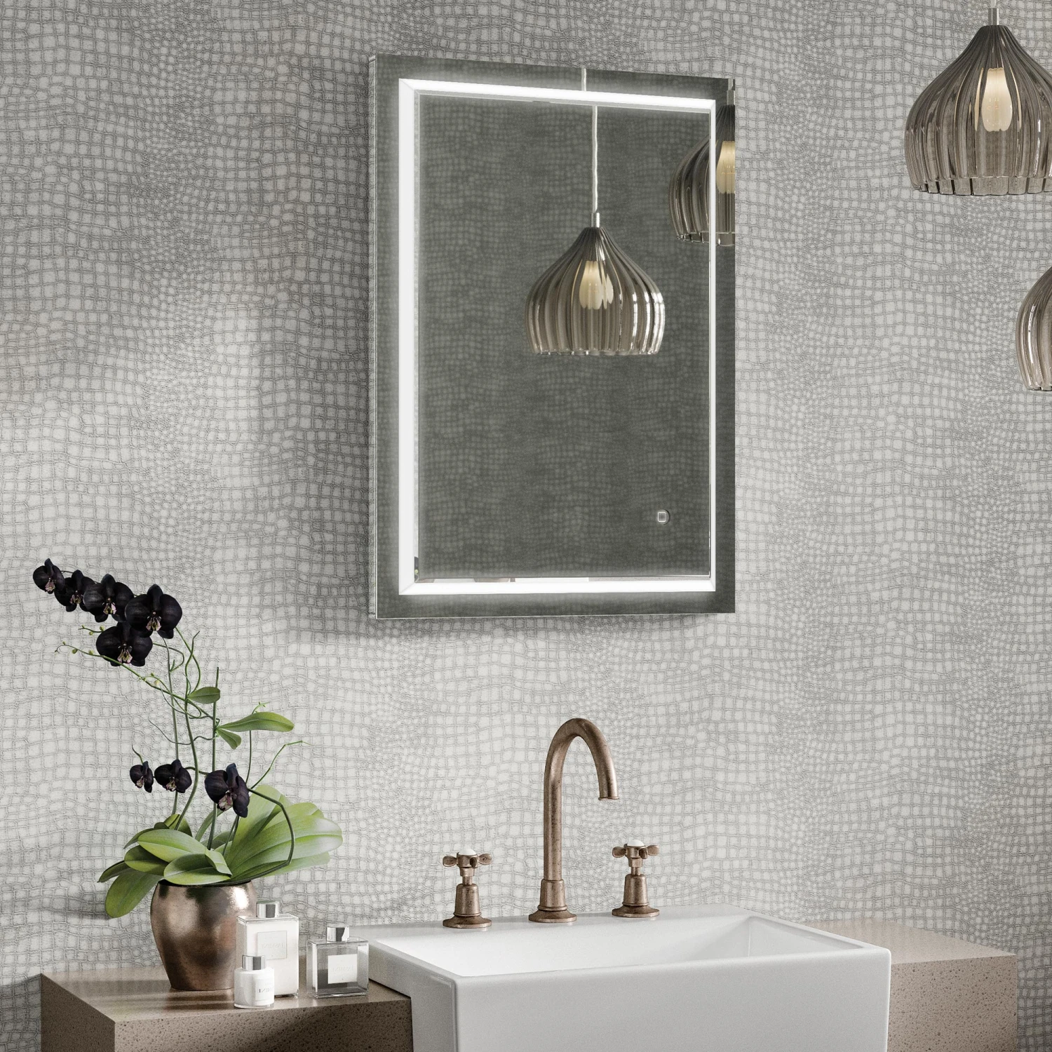 HiB Spectre 50 LED Bathroom Mirror 2 HiB Spectre 50 LED Bathroom Mirror - Image 2