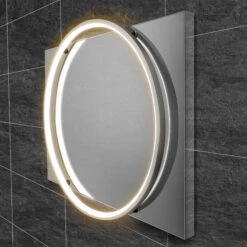 HiB Solas 50 LED Bathroom Mirror With Chrome Frame