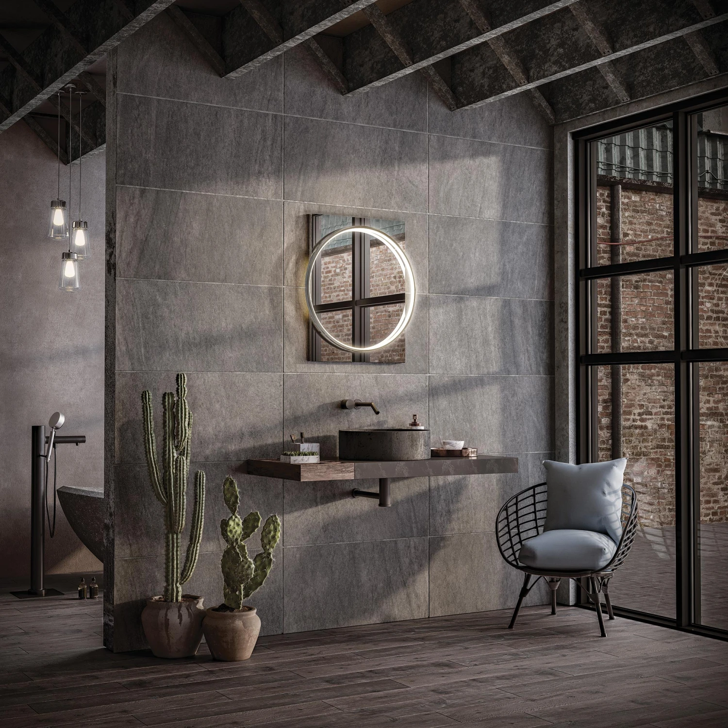 HiB Solas 60 LED Bathroom Mirror With Chrome Frame 2 HiB Solas 60 LED Bathroom Mirror With Chrome Frame - Image 2