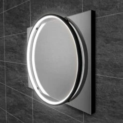 HiB Solas 50 LED Bathroom Mirror With Black Frame