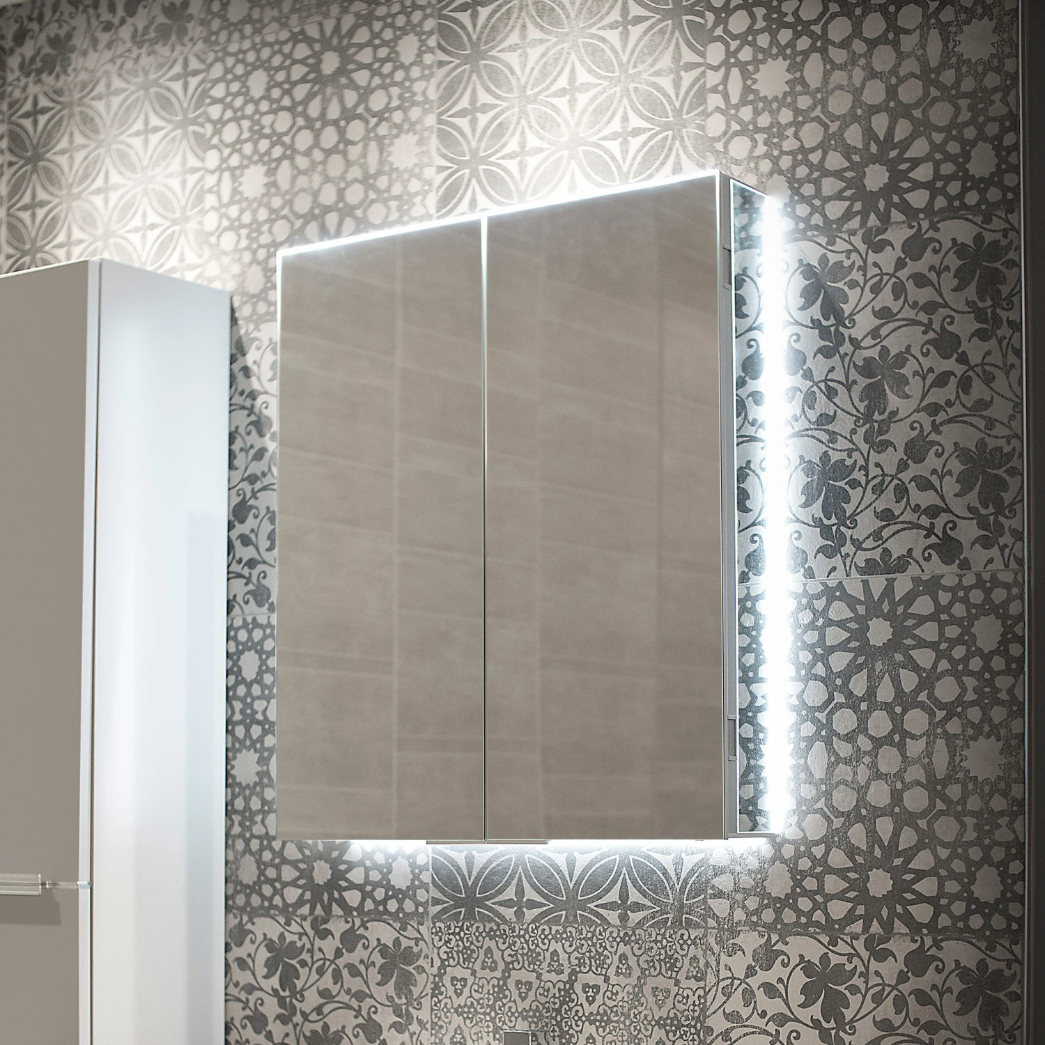 HiB Ether 80 Mirrored Bathroom Cabinet 1 HiB Ether 80 Mirrored Bathroom Cabinet