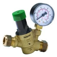 Honeywell Home Pressure Reducing Valve With Gauge 22mm - D04FM-3/4ZGC