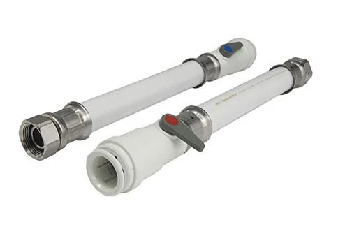 JG Speedfit Flexi Hoses With Service Valve White (2 Pack) 15mm X 1/2" X 300mm - WFLX37-H 1 JG Speedfit Flexi Hoses With Service Valve White (2 Pack) 15mm X 1/2" X 300mm - WFLX37-H