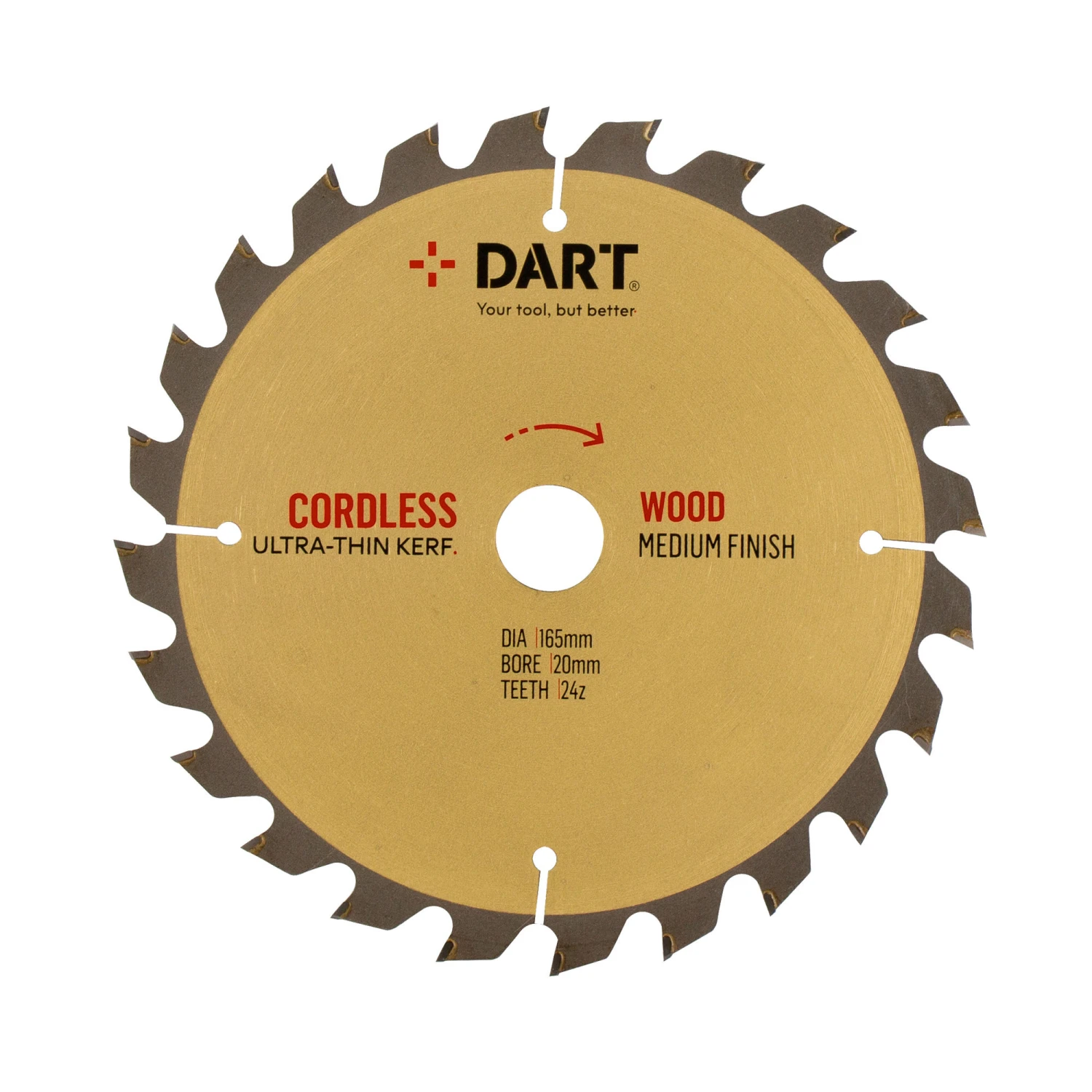 Dart Gold ATB Wood Saw Blade D165mm X B20mm X Z24 - STK1652024 1 Dart Gold ATB Wood Saw Blade D165mm X B20mm X Z24 - STK1652024
