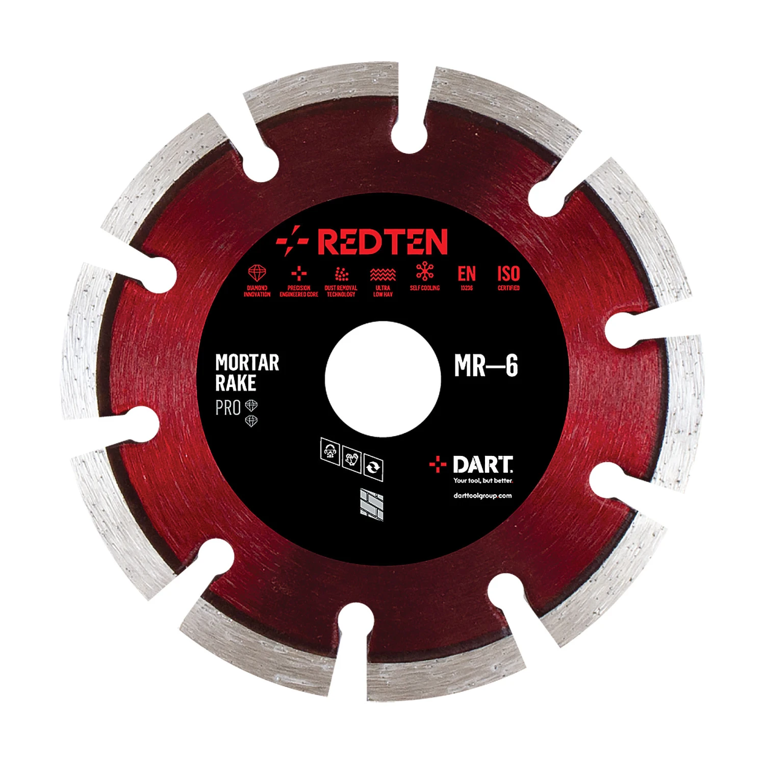 Dart Red Ten Pro MR-6 Mortar Rake Blade D115mm X B22mm - DB01740 1 Dart Red Ten Pro MR-6 Mortar Rake Blade D115mm X B22mm - DB01740