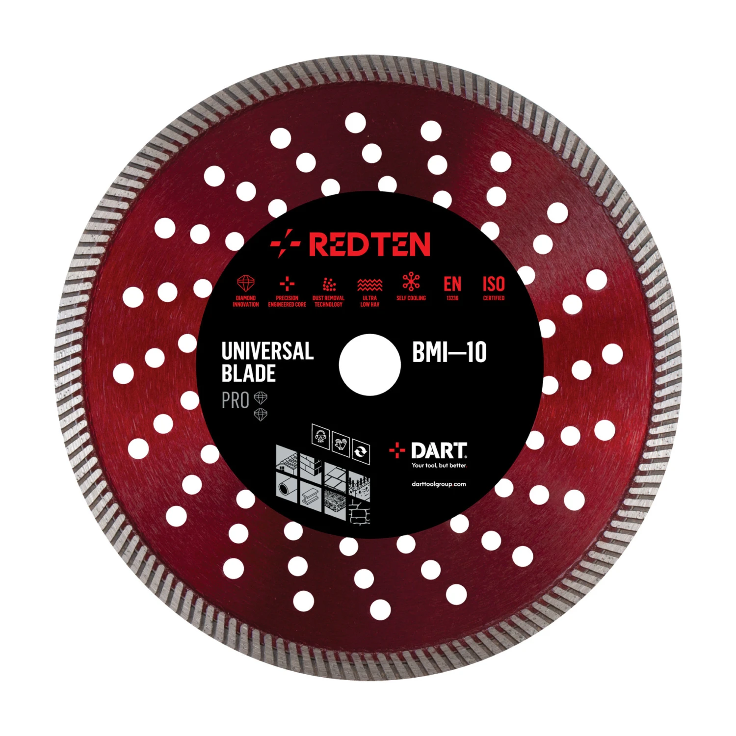 Dart Red Ten Pro BMI-10 Universal Diamond Blade Cutting Disc D115mm X B22.23mm - DB00070 1 Dart Red Ten Pro BMI-10 Universal Diamond Blade Cutting Disc D115mm X B22.23mm - DB00070