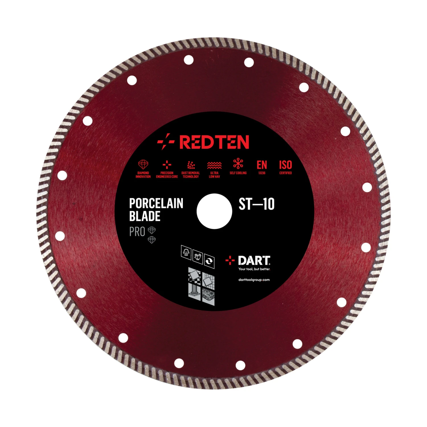 Dart Red Ten Pro ST-10 Tile Diamond Blade Cutting Discs 1 Dart Red Ten Pro ST-10 Tile Diamond Blade Cutting Discs