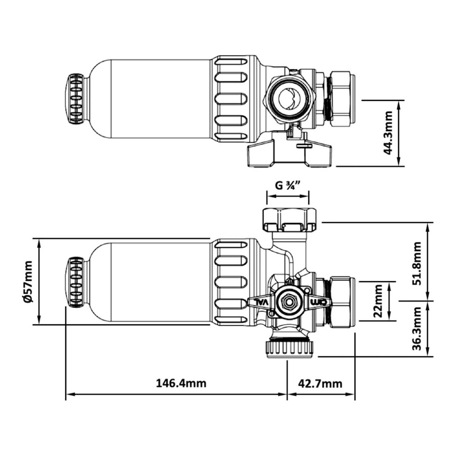 Fernox TF1 Sigma UB Filter 22mm - 62631 6 Fernox TF1 Sigma UB Filter 22mm - 62631 - Image 6