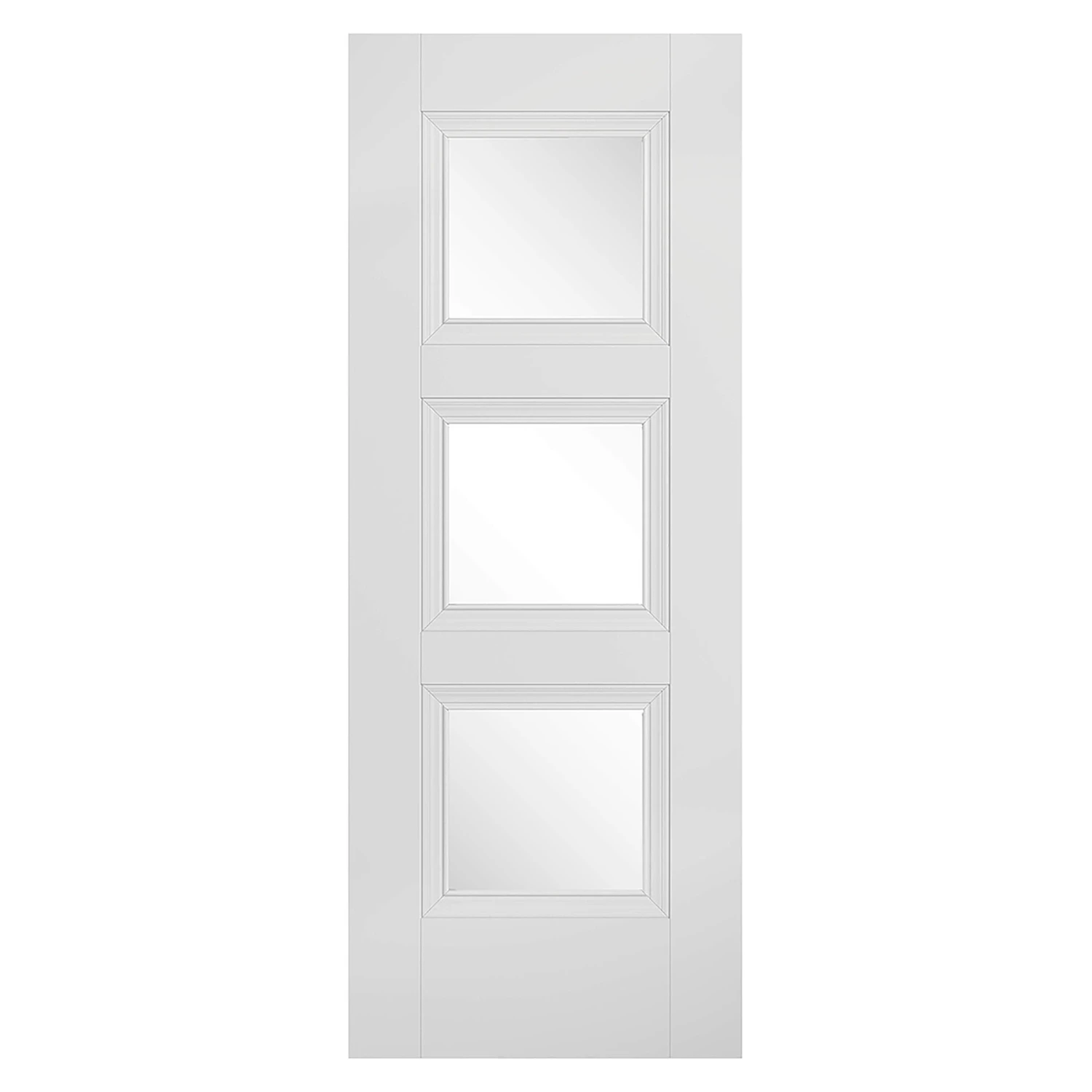 Amsterdam 3-Light Primed Plus Glazed Internal Door White 1 Amsterdam 3-Light Primed Plus Glazed Internal Door White