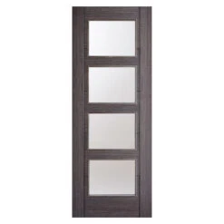 Vancouver 4-Light Pre-Finished Clear Glazed Internal Door Ash Grey