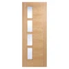 Vancouver 4-Light Offset Pre-Finished Clear Glazed Oak Door