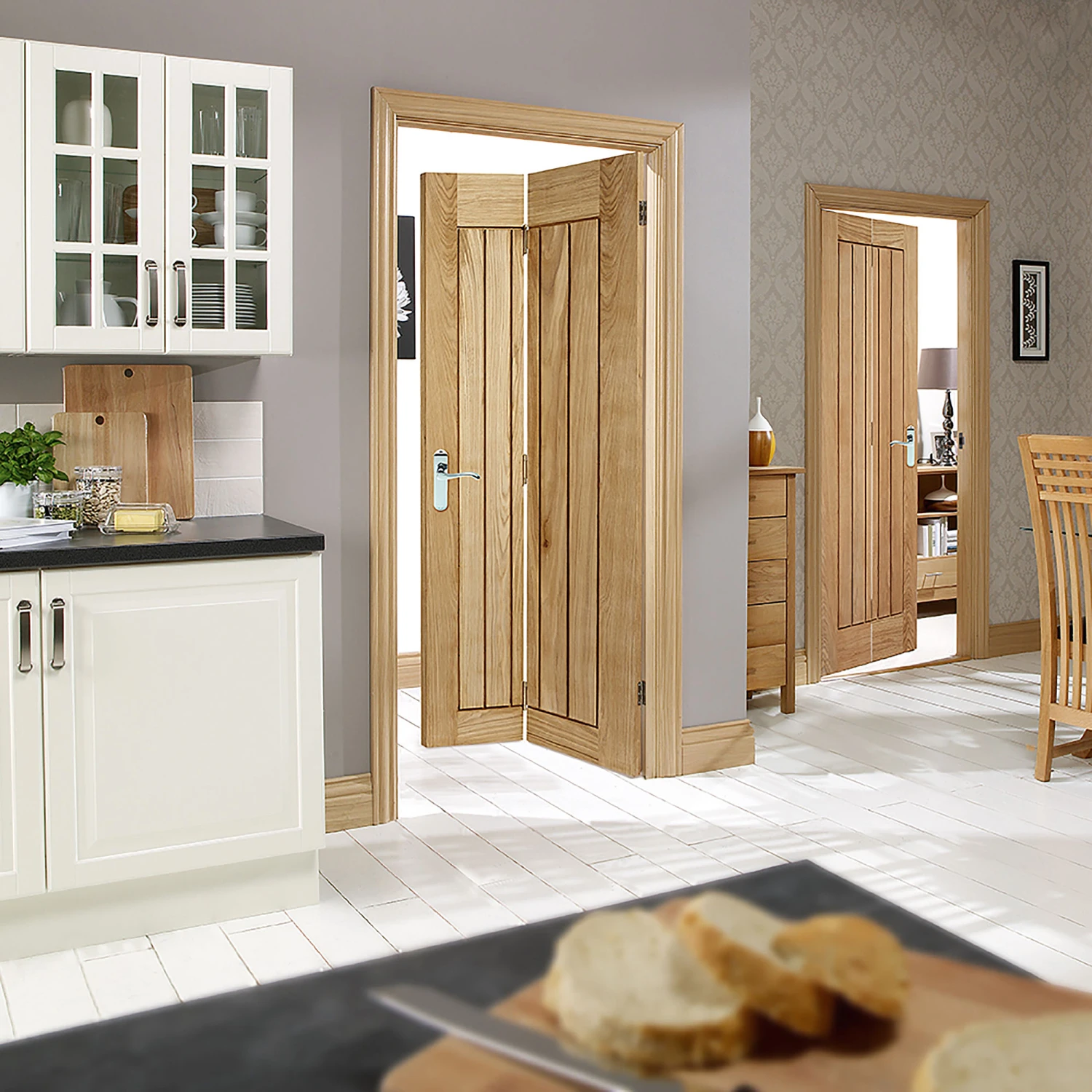 Mexicano Unfinished Internal Bifold Oak Doors 2 Mexicano Unfinished Internal Bifold Oak Doors - Image 2