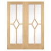 Pair Of Reims Pre-Finished Glazed Internal Oak Doors