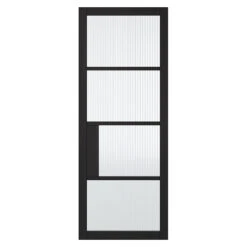 Chelsea 4-Light Primed Plus Reeded Glazed Internal Door Black