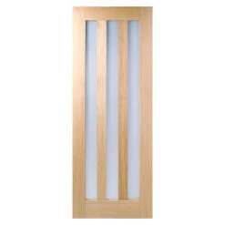 Utah 3-Light Unfinished Frosted Glazed Internal Oak Door