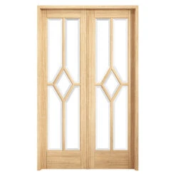 Reims W4 Pre-Finished Glazed Oak Room Divider 1246mm X 2031mm - W4OREI