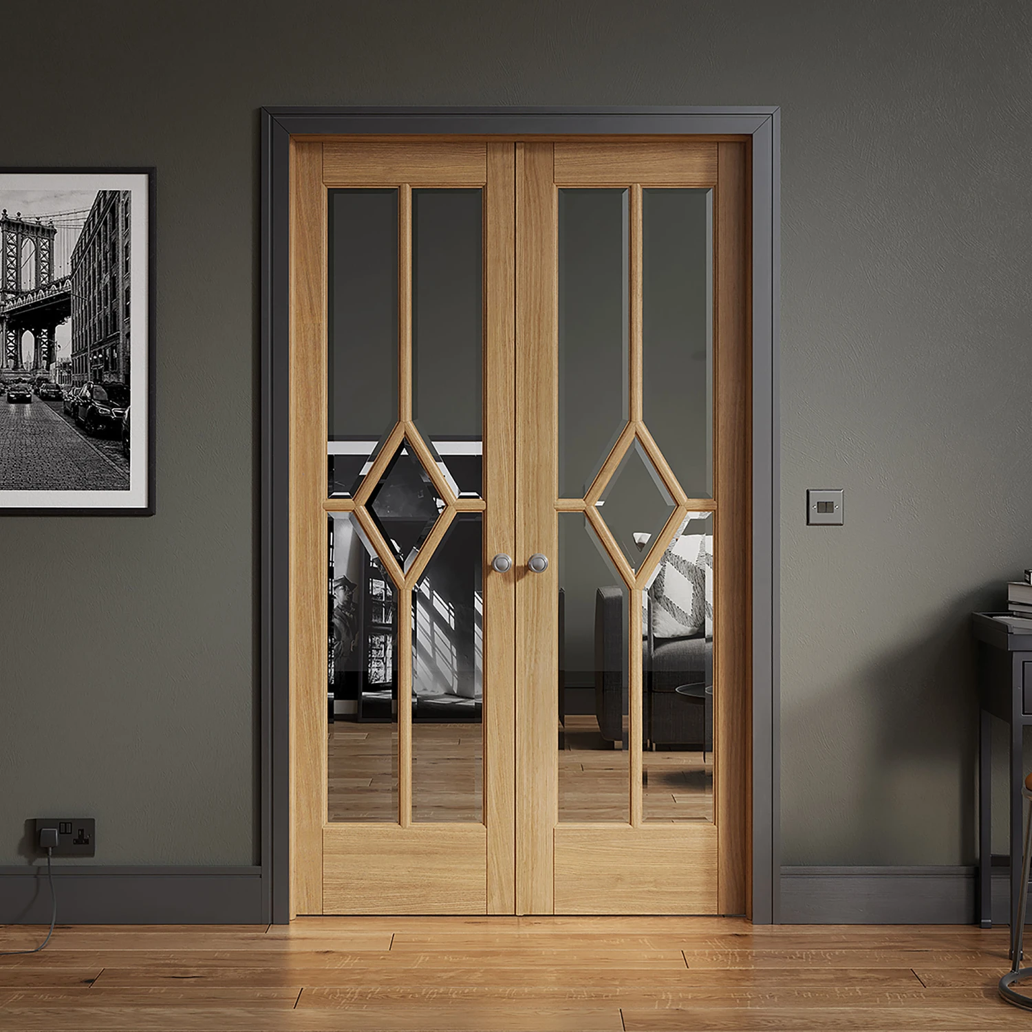 Reims W4 Pre-Finished Glazed Oak Room Divider 1246mm X 2031mm - W4OREI 2 Reims W4 Pre-Finished Glazed Oak Room Divider 1246mm X 2031mm - W4OREI - Image 2