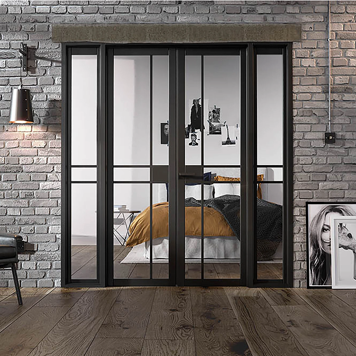 Greenwich W6 Glazed Primed Black Room Divider 1904mm X 2031mm - W6GREENWBLA 2 Greenwich W6 Glazed Primed Black Room Divider 1904mm X 2031mm - W6GREENWBLA - Image 2