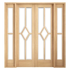 Reims W6 Pre-Finished Glazed Oak Room Divider 1904mm X 2031mm - W6OREI