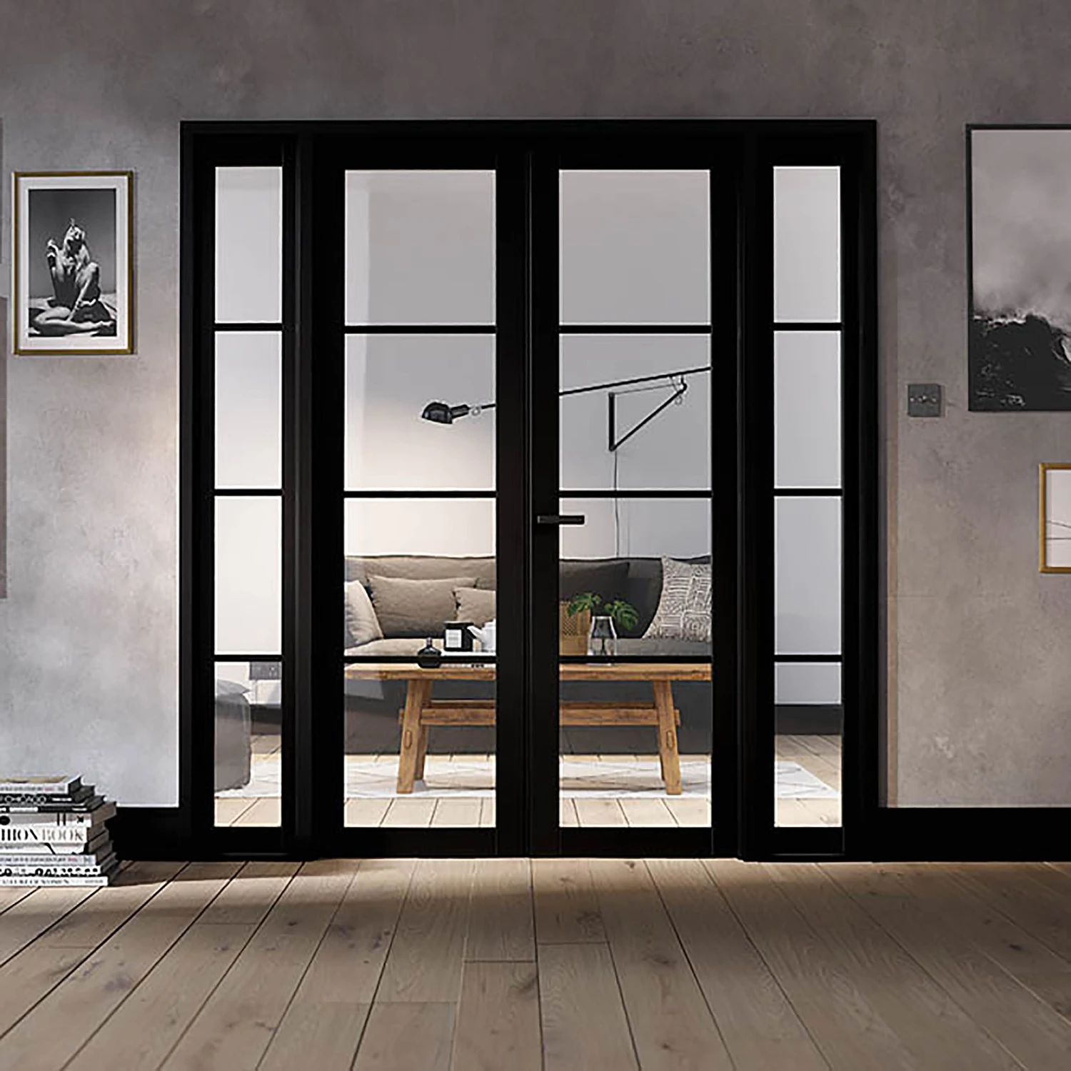 Soho W6 Primed Black Glazed Room Divider 1904mm X 2031mm - W6SOHOBLA 2 Soho W6 Primed Black Glazed Room Divider 1904mm X 2031mm - W6SOHOBLA - Image 2