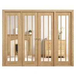 Lincoln W8 Unfinished Glazed Oak Room Divider 2478mm X 2031mm - W8OLIN