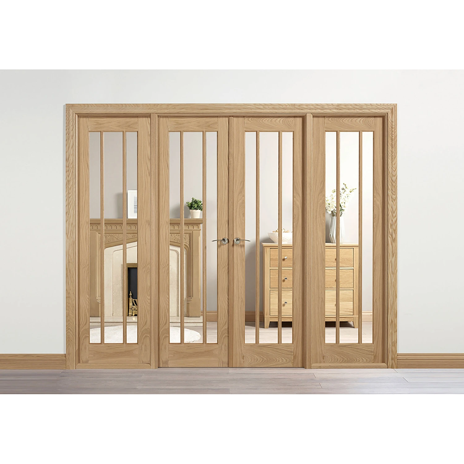 Lincoln W8 Unfinished Glazed Oak Room Divider 2478mm X 2031mm - W8OLIN 2 Lincoln W8 Unfinished Glazed Oak Room Divider 2478mm X 2031mm - W8OLIN - Image 2