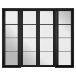 Soho W8 Primed Black Glazed Room Divider 2478mm X 2031mm - W8SOHOBLA