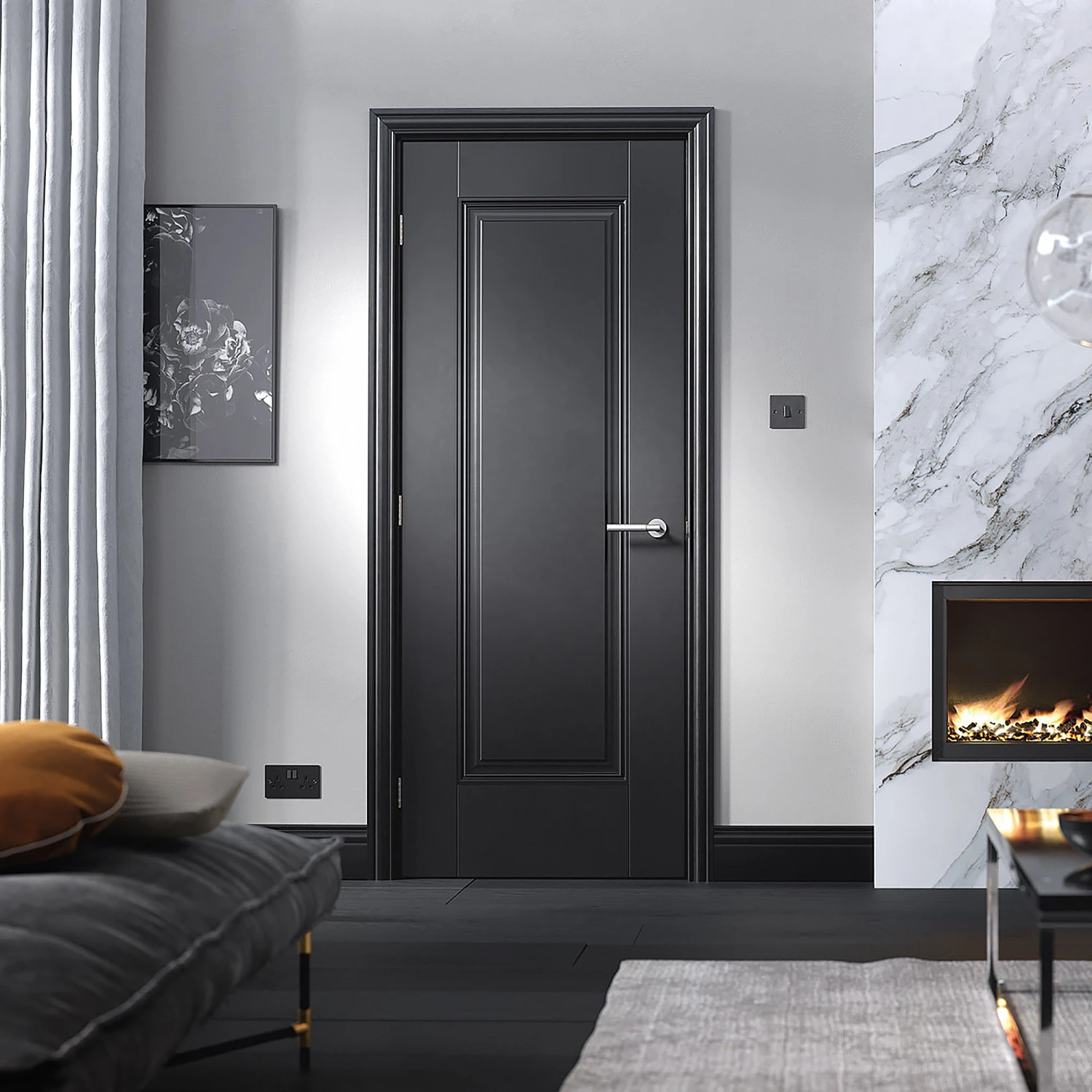 Eindhoven Primed Plus Internal Door Black 2 Eindhoven Primed Plus Internal Door Black - Image 2