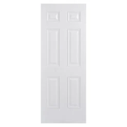 Colonial 6-Panel Pre-Finished GRP External Door White