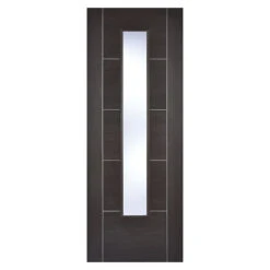 Vancouver Laminated Clear Glazed Internal Door Dark Grey