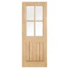 Belize 4-Light Unfinished Clear Glazed Internal Oak Door