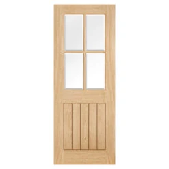 Belize 4-Light Unfinished Clear Glazed Internal Oak Door