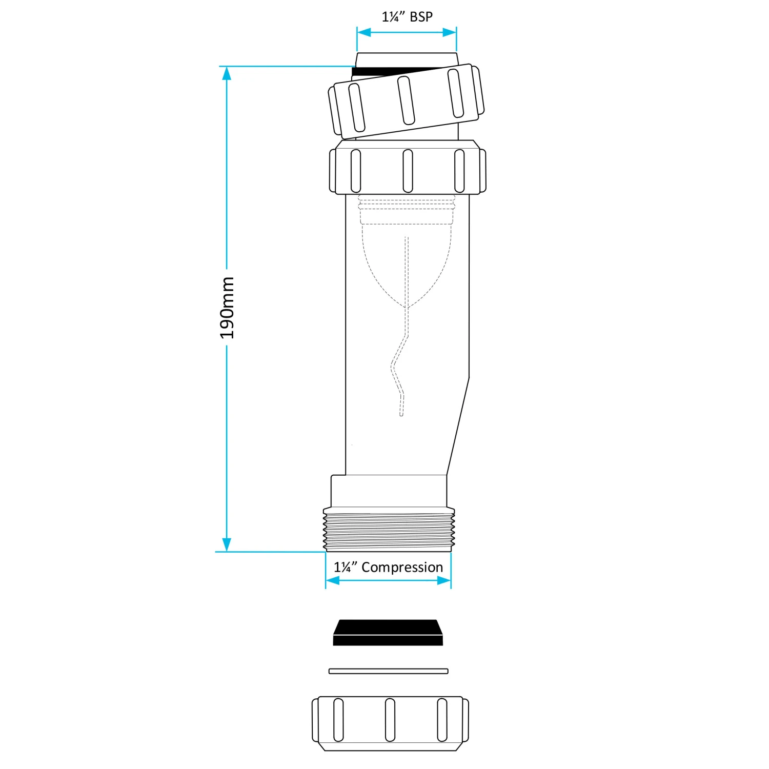 Viva Magna Self-Sealing Waste Valve 32mm - WTSTC32 2 Viva Magna Self-Sealing Waste Valve 32mm - WTSTC32 - Image 2