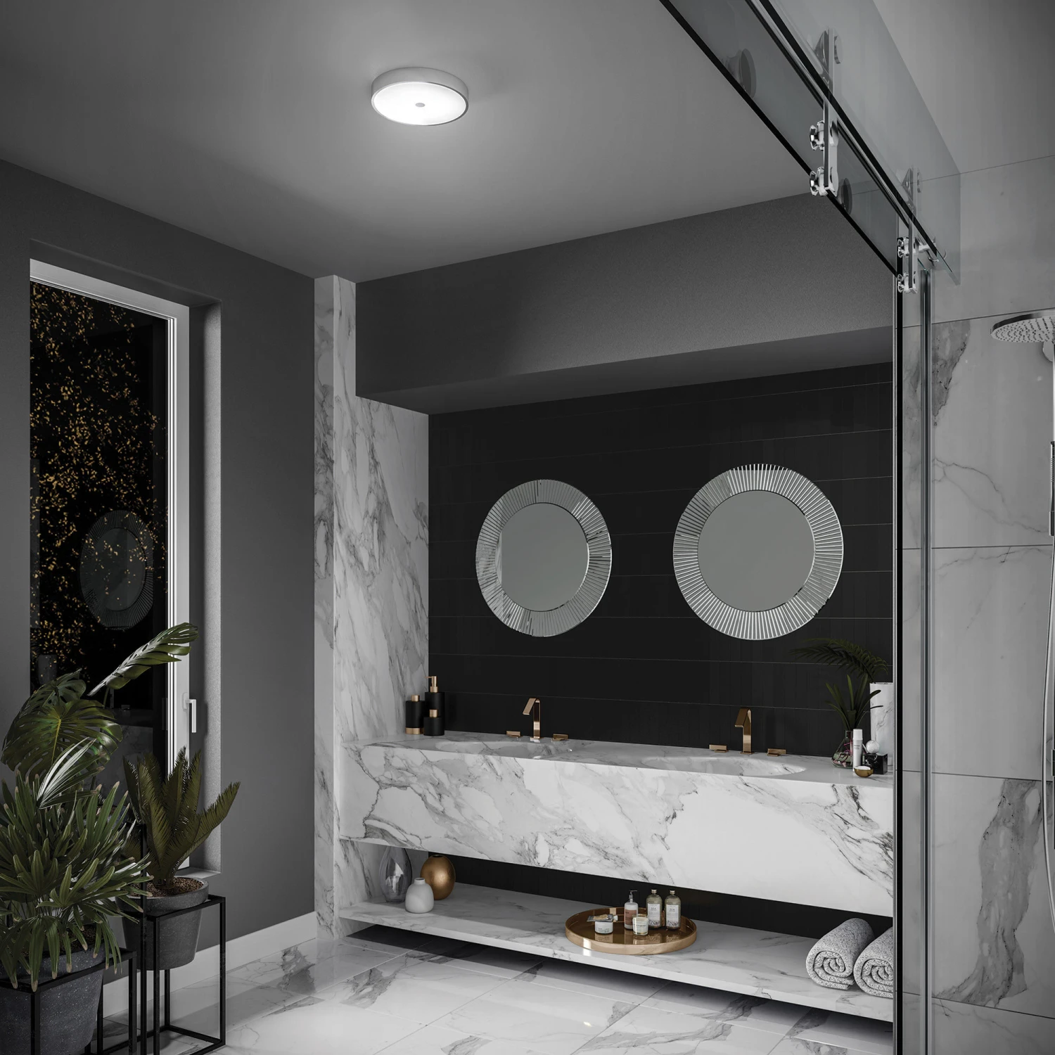 HiB Lumen Round LED Bathroom Ceiling Light - 0740 2 HiB Lumen Round LED Bathroom Ceiling Light - 0740 - Image 2