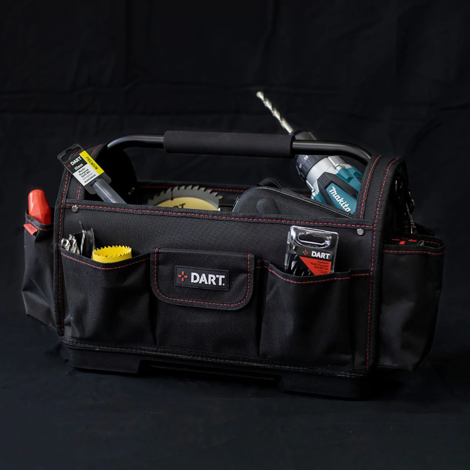 Dart Hard Base Open Tote Tool Bag Black 18" - DTGOTTB 2 Dart Hard Base Open Tote Tool Bag Black 18" - DTGOTTB - Image 2