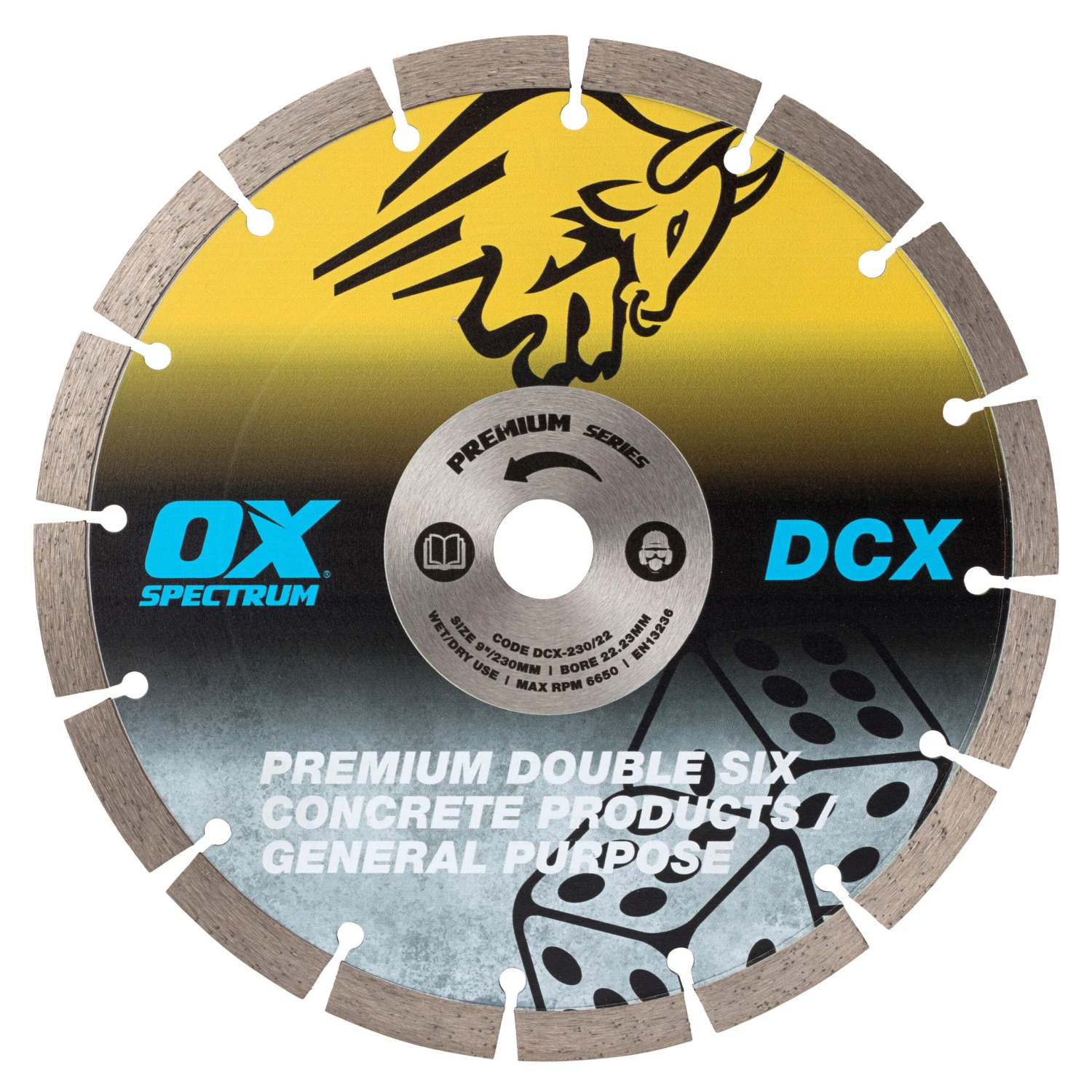 OX Spectrum Plus Double Six General Purpose Diamond Saw Blade 230mm X 22.23mm - DCX230/22 1 OX Spectrum Plus Double Six General Purpose Diamond Saw Blade 230mm X 22.23mm - DCX230/22